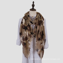 Mulheres leve camuflagem Starred Moda Print Shawl Wrap Scarf (SW100)